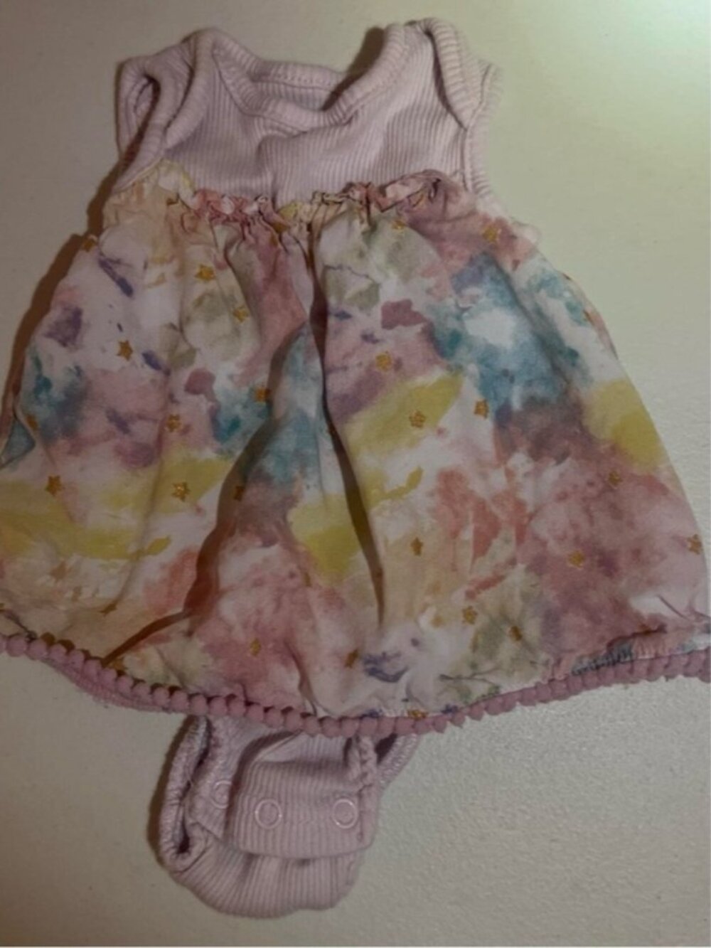 Baby Girls Pink Tie-Dye Dress Bodysuit